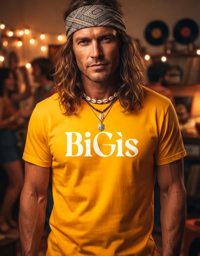 T-shirt Bee Gees dal design retrò ispirato ai mitici BiGìs