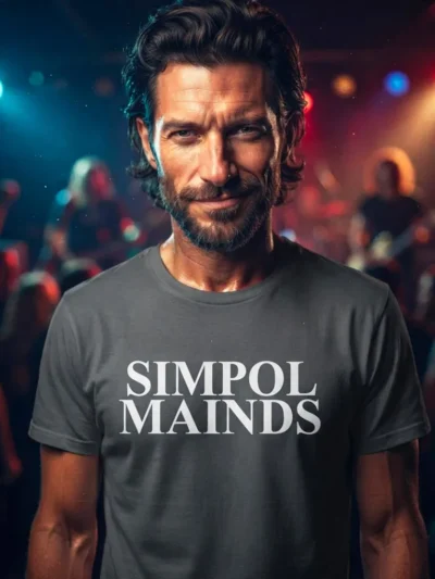 T-shirt Simple Minds originale in cotone di qualità superiore con grafica esclusiva FeikStor©